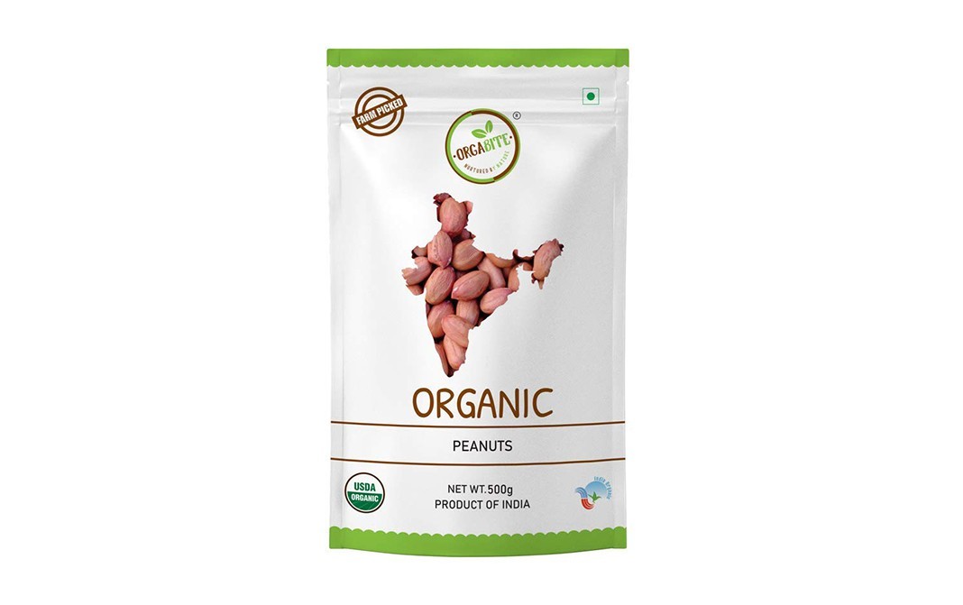Orgabite Organic Peanuts    Pack  500 grams